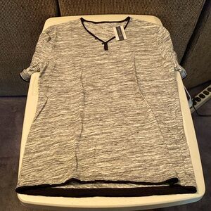 *New* INC V-neck short sleeve T-shirt. Size: S. Color: Gray/Black